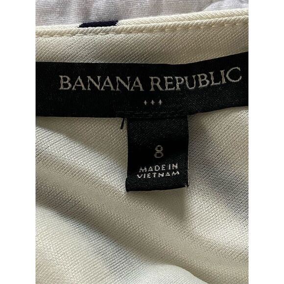 Banana Republic Factory Striped Bodycon Dress Size 8 White Knee Length - Picture 3 of 11